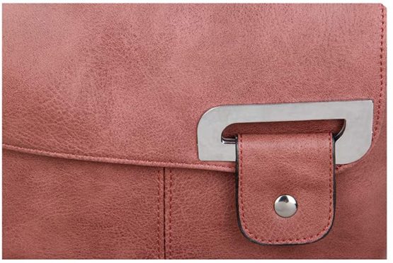 New Women's 2 Compartments High Quality Faux Leather Flip Handbag Crossbody Messenger Shoulder Bag - Image 4
