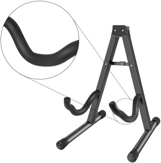 CAIHONG Guitar Stand Folding Universal A frame Stand for All Guitars Acoustic Classic Electric Bass Travel Guitar Stand - Black - Image 4