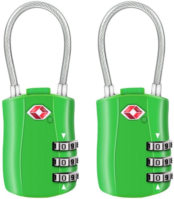 TSA Luggage Locks, [Newest Version][2 Packs] Diyife 3-Digit Security Padlock, Combination Padlocks, Code Lock for Travel Suitcases Luggage Bag Case etc.(Green)