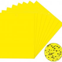 Vascinate 20PCS Yellow 20x15cm Dual-Sided Traps, Paper Stickers, Catcher Sticky Board for Flying Plant Insect Aphids, Leafminers (Included Twist Ties)