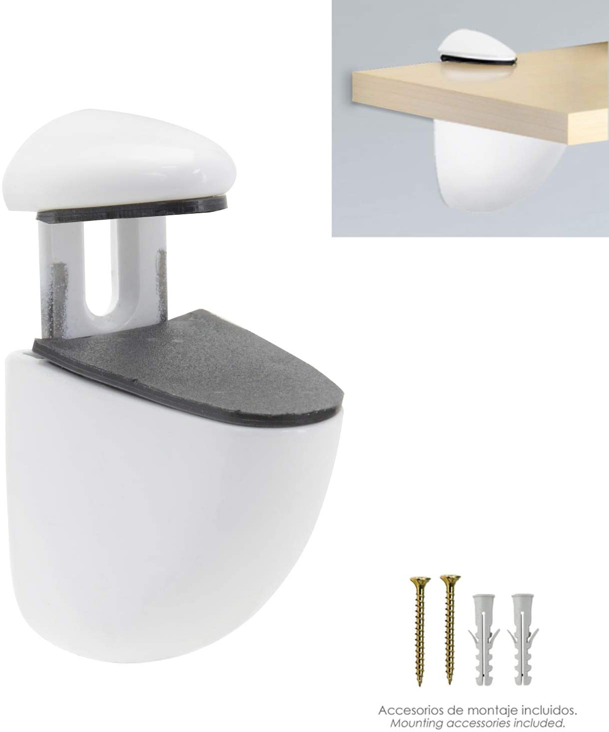 WOLFPACK LINEA PROFESIONAL - Adjustable Pelican Shelf Support 1/20 mm. White (1 Piece), Blanco, único