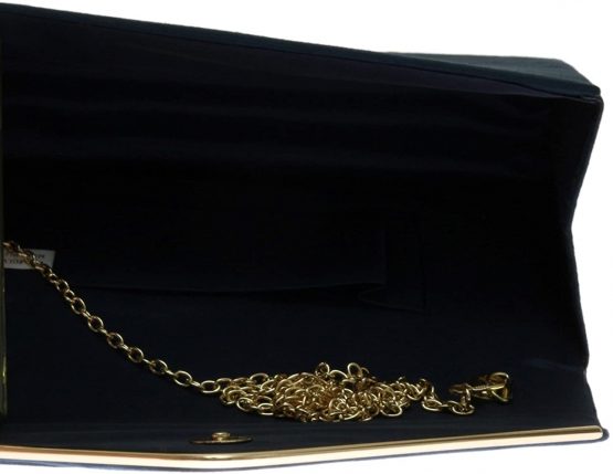 Girly Handbags Faux Suede Clutch Bag Envelope Metallic Frame Women Handbag - Image 4