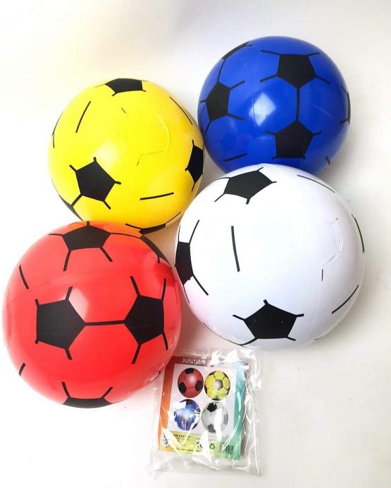 SHATCHI 1pcs-30pcs PVC Inflatable Footballs Outdoor Indoor Beach Ball Games Party Bag Fillers Kids Summer Toys 22cm UnInflated, Assorted, 5pcs