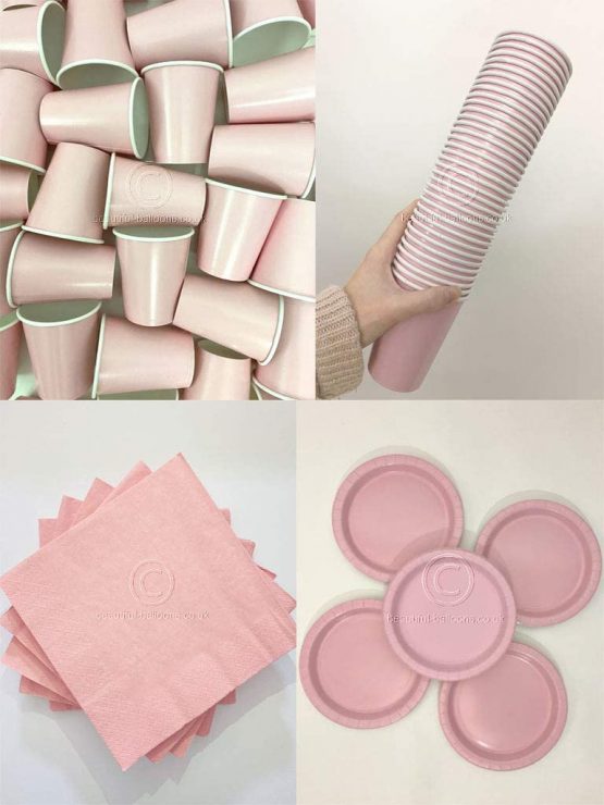 Beautiful Balloons Pastel Pink Party Kit - Cups, Napkins and Plates! Complete Kit