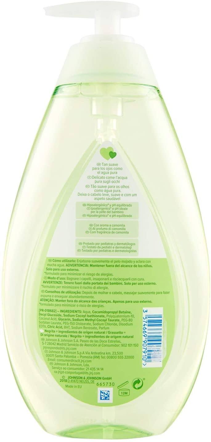 Johnson’s Baby Chamomile Shampoo, ideal for the whole family, 750 ml ...