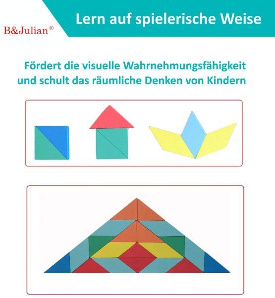 B&Julian MZ1106-4530 Tile Geometry Puzzle Multi-Coloured - Image 3