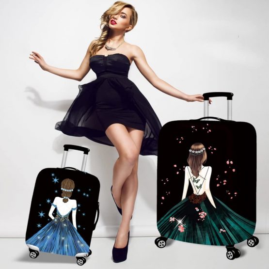 YEKEYI Luggage Protector Case Washable Travel Luggage Cover Cute Girl Suitcase Protector Fits 18-32 Inch - Image 3