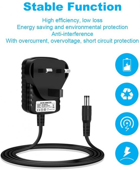 9V Power Supply,AIEVE 9V DC Power Adapter Plug Power Cable for RockJam Keyboard Piano RJ-661,RockJam RJ761,RockJam RJ654,RJ549,RJ461,Reebok GB50 Exercise Bike - Image 4