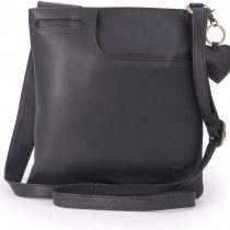 GIGI - Women's Leather Cross Body Handbag - Shoulder Bag with Long Adjustable Strap - OTHELLO 2057 - with heart keyring charm - Dark Blue/Navy