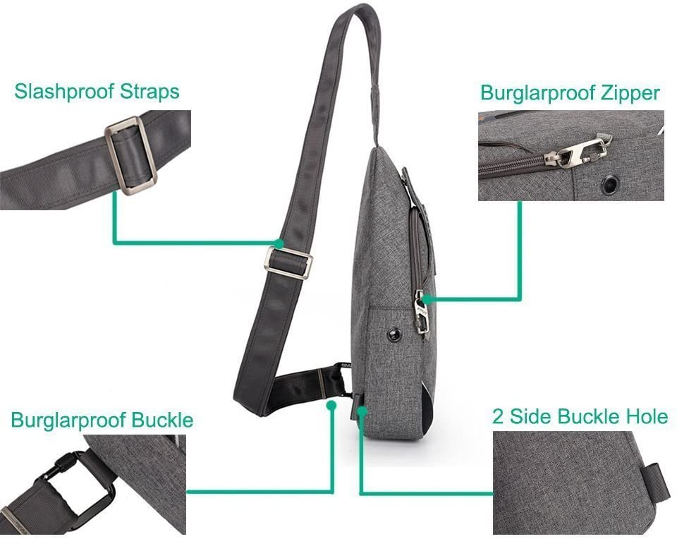Waterfly Anti-Theft Backpack Crossbody Sling Bag Small Multipurpose Daypack for Men Women, Black - Image 3