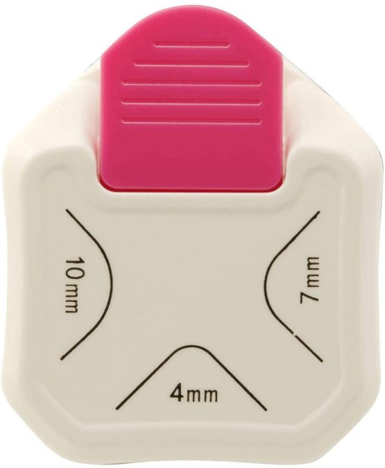 Vaessen Creative 1 Eckenstanzer, Eckenabrunder aus Metall Plastik, Zum Basteln mit Papier, Karten Gestalten und Scrapbooking, 4, 7, 10 mm, White, 4-7-10mm