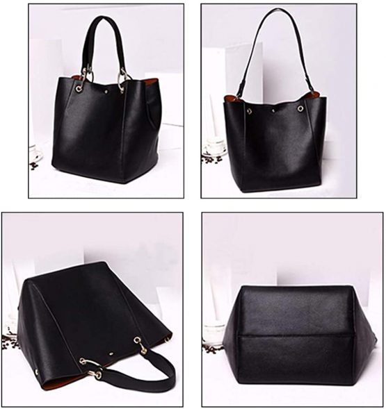 Pahajim PU Leather Waterproof Handbag Large Fashion Tote Bag for Women Practical and Wear-Resistant Shoulderbag Suitable for Shopping, Traveling, and Work - Image 2