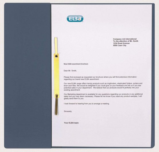 Elba 22451BL Attachable File Commercial Binding 250 g/sq. m Manila Cardboard for 200 DIN A4 Sheets, Half Front Cover, 50 Pieces, Blue Single Clip File with Commercial Binding Blue - Image 3