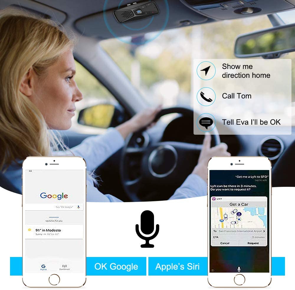 NETVIP Bluetooth Car Speakerphone Handsfree Car Kit AUTO POWER ON Visor