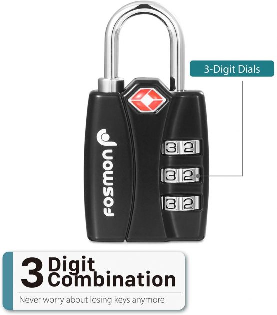 TSA Approved Luggage Locks, Fosmon Open Alert Indicator 3 Digit Combination Padlock Codes for Travel Bag, Suit Case, Lockers, Gym, Bike Locks or Other (4 Pack) - Image 3