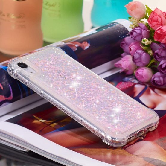 iPhone XR Shockproof Case Liquid, iPhone XR Silicone Case, 3D Bling Flowing Liquid Floating Sparkle Colorful Glitter Quicksand Waterfall TPU Protective Bumper Phone Case for Apple iPhone XR - Image 4