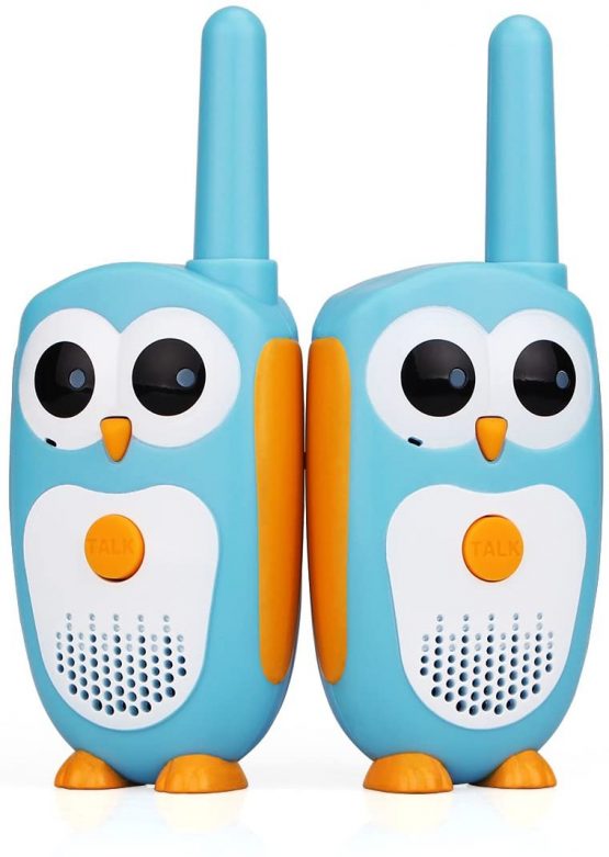 Retevis RT30 Kids Walkie Talkies,Easy Owl Small Toys, LED Eyes, 3-5 Aged Girls Boys, Ideal Toy Gifts, Rechargeable Long Range, Camping Family Game (Blue,2 Pack)