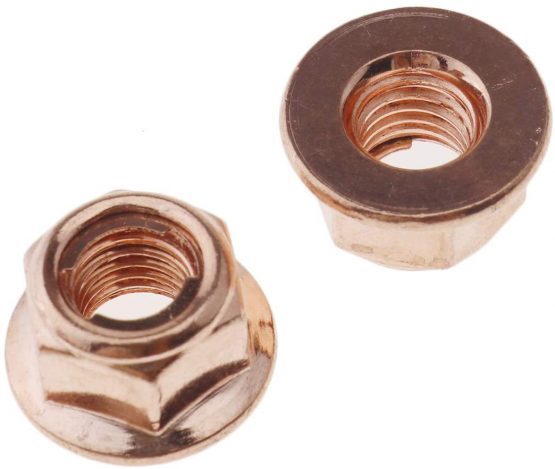 Car Exhaust Manifold Nuts Head Stud Nut M8 Hex Copper Self Locking Tools (Pack of 12) - Image 3