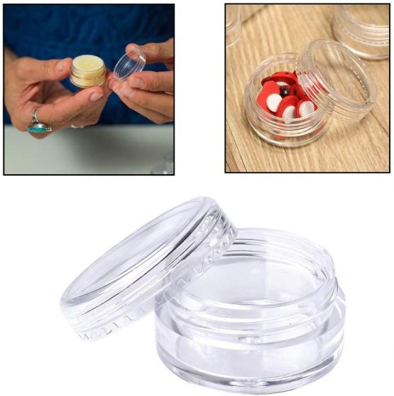 20 Pieces Small Clear Round Travel Sample Jar Pots for Women Creams Make-up Sample Containers - 5ml - Image 2