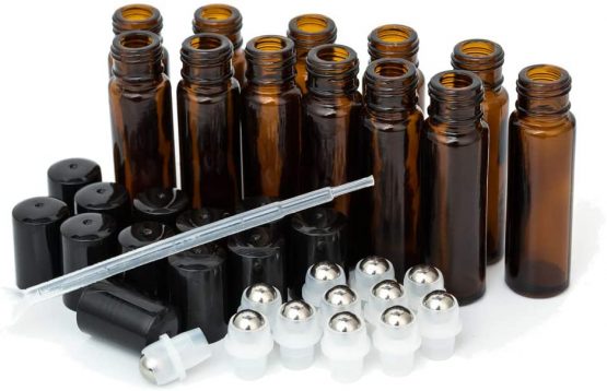 10ml Roller Bottles 6Pack Clear Thick Glass Essential Oil Roller Bottles Stainless Steel Roller Ball with 2 Droppers - Image 2