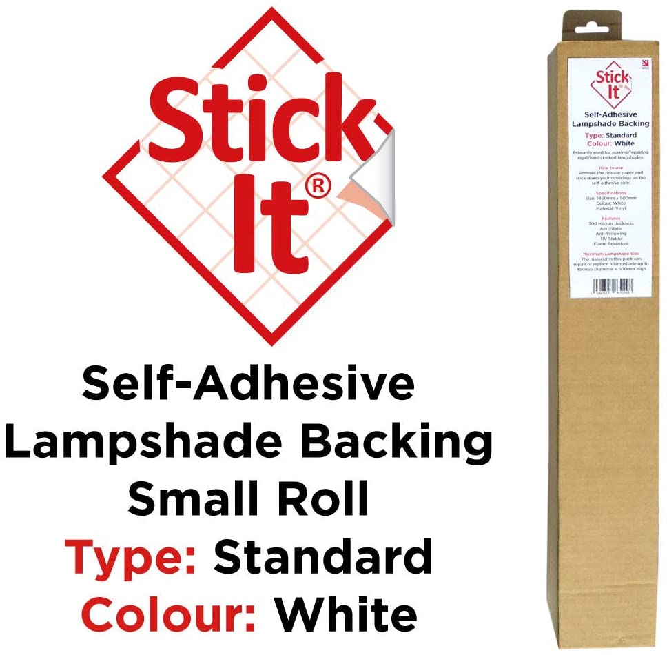 Self Adhesive Lampshade Material PVC, White, 30cm - Image 3