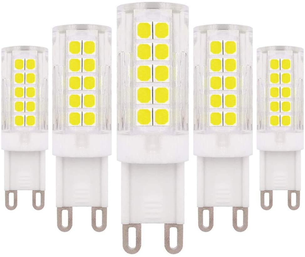 ZHENMING G9 Dimmable LED Bulb 6W White 6500K 60W Halogen Light Bulb Replacement, 220V - 240V, 5-Pack, Cool White, 5 Count (Pack of 1)