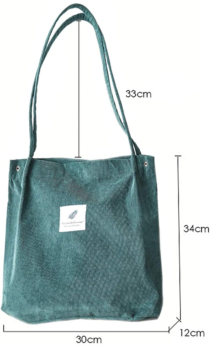 ZhengYue Corduroy Tote Bag for Women Cord Tote Bags with Magnetic Buckle Large Capacity Shoulder Handbags for College School Work Travel Shopping Daily Use - Image 2