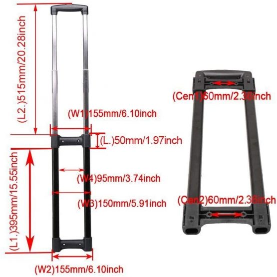 RDEXP R003 Plastic 20inch Traveling Luggage Telescopic Handle Replacement Part Suitcase Pull Out Rod Spare - Image 4