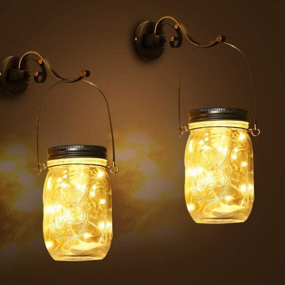 3 Pack Solar Mason Jar Lights,30 LED Water-Proof Outdoor Solar Lanterns,Garden Lights,Hanging Lights for Outside,Wedding, Party, Bar, Garden,Christmas,Table,Tree,etc.  - Image 3