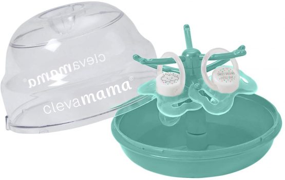 ClevaMama Soother Tree® Sterilizer for Microwave (up to 6 Dummies), Ultra - Fast, with Portable Storage Case and 2 Baby Soothers Included – Turquoise - 14.6 x 11.9 x 12 cm - Image 2