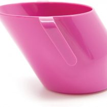 Doidy Cup - Training Sippy Cups for Toddlers & Babies - Unique Slanted Design Two Handles Baby Beaker - Great Weaning Cup for Milk, Water & Juice - Use from 3-6 Months to Toddler (Cerise)