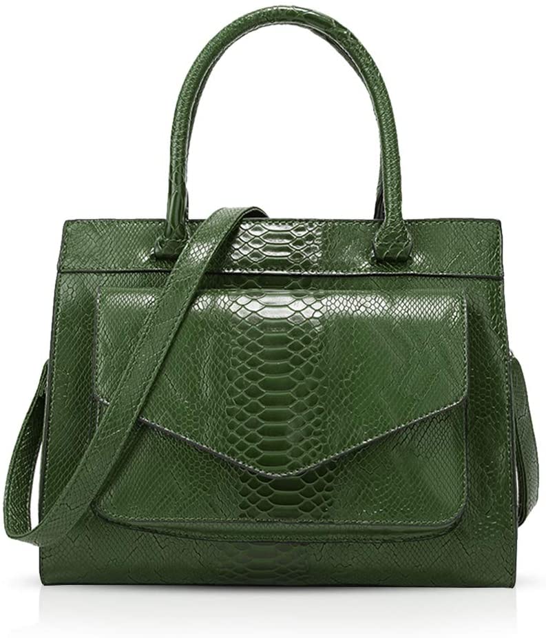 NICOLE & DORIS Women Handbags Fashion Top Handles Bags Crocodile Handbag Ladies Shoulder Bags Medium PU Leather Green
