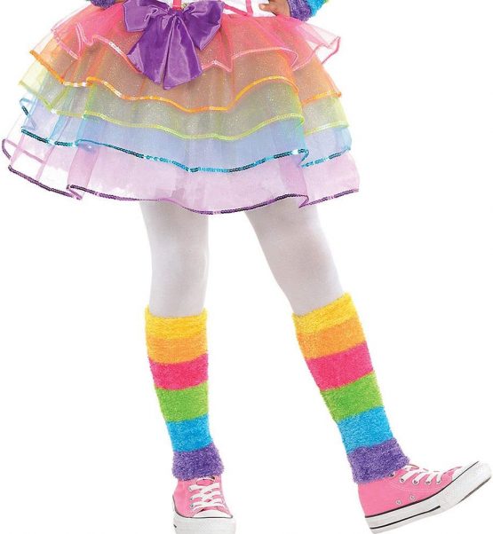 amscan 842747-55 Unicorn Rainbow Dress with Headband and Warmers - Age 8-10 Years - 1 PC - Image 4
