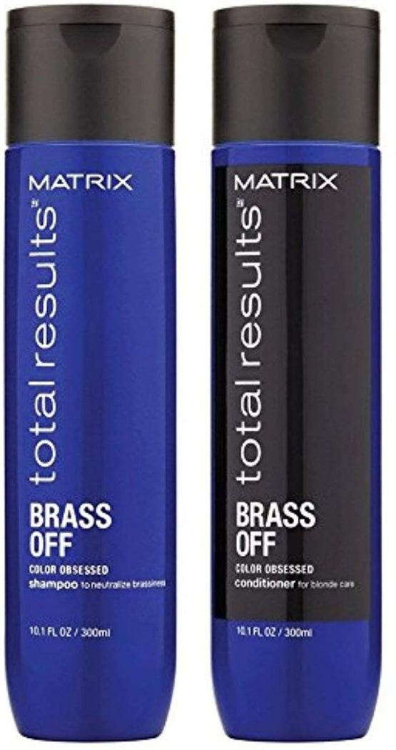 Matrix Total Results Brass Off SHAMPOO And CONDITIONER 300ml Duo Pack | For Neutralizing Brassy Tones And Enhancing Blonde Hair