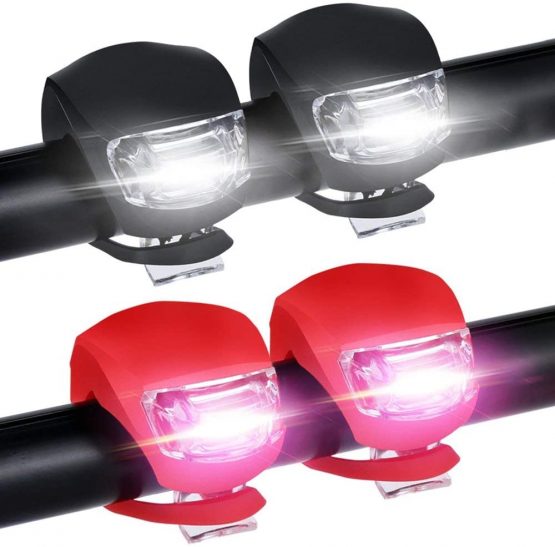 Chizea Bike Lights Front and Back, Headlight Taillight Bicycle Lights Set with Waterproof Silicone Housing For Cycling Safety