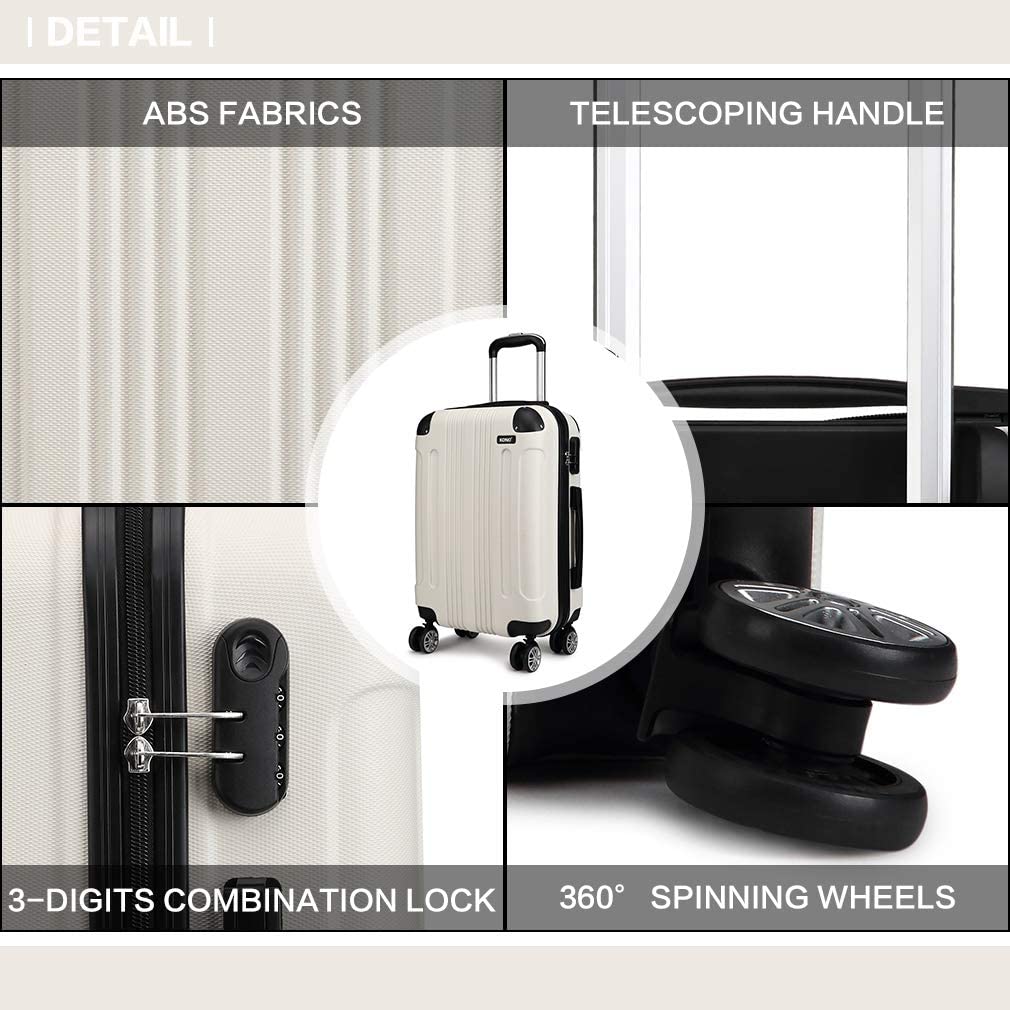 Kono Cabin Suitcase ABS Lightweight Hard Shell - Image 3
