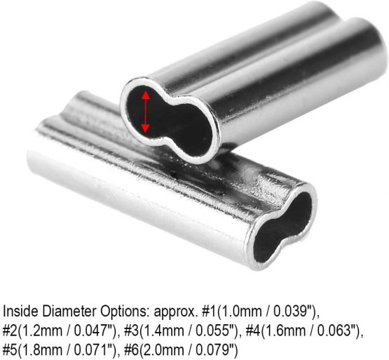 DEWIN Crimp Sleeves - 6 Sizes Double Barrel Crimp Fishing Line Wire Leader Sleeves, Copper Tube Connector - Image 4