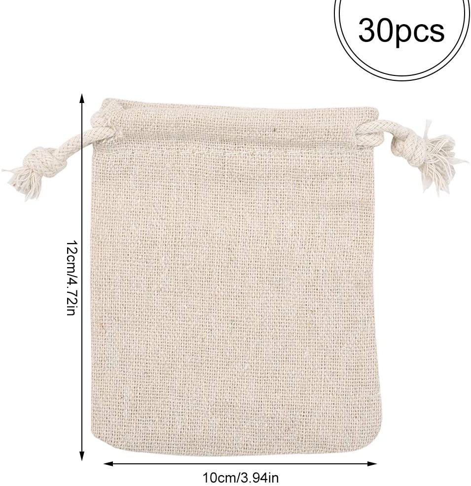 Irich 30 Pack Cotton Drawstring Bags (10 X 12cm/3.94 X 4.72 Inch) - Image 2