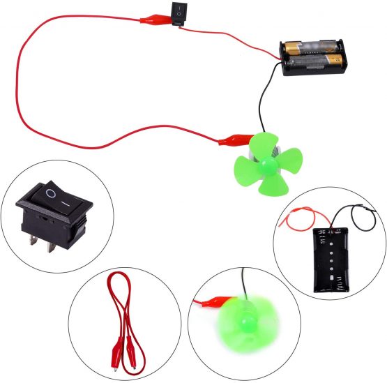ELCOHO Educational Electric Circuit Kits Toys Science Montessori Learning Kits Electronics Motor Kits with Storage Bag for DIY Science Project, 23 Pieces - Image 2