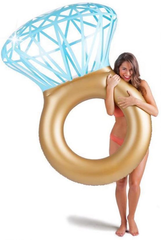 WLZP Inflatable Pool Float, Pool Party Diamond Swim Ring with Double Rapid Valves, Photograph Props Travel Outdoor Beach Pool Raft for Adults 120 X 140 cm