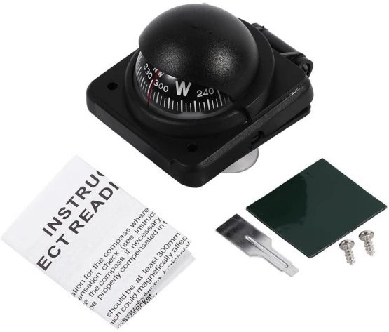 Keenso Multi-functional Marine Navigation Compass, Car Compass Car Mount Dashboard Digital Boat Voyager Compass Flush Mount For Car Vehicle Sea Marine Boat Ship Outdoor Trip