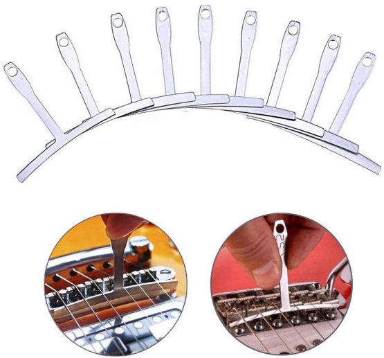 9 Pcs Understring Radius Gauge Precision Luthier Tools Radius Gauge Set Accurate Guitar and Bass Setup for Bridge Saddle Adjustments - Image 3