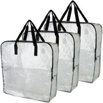 IKEA DIMPA 3 pcs Extra Large Storage Bag, Clear Heavy Duty Bags, Moth and Moisture Protection Storage Bags