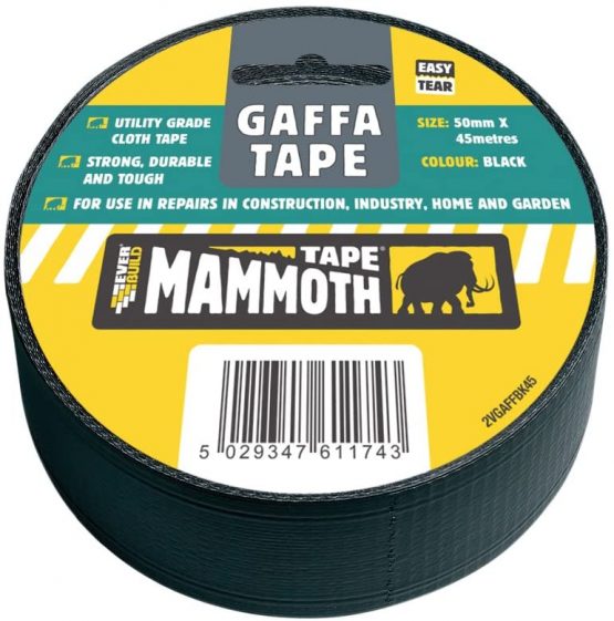 Everbuild 2VGAFFBK45 Gaffa Tape, 50 mm x 45 m, Black