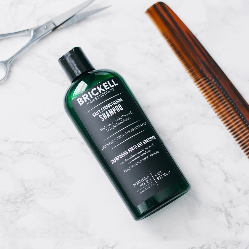 Brickell Men's Daily Strengthening Shampoo for Men Natural and Organic Featuring Mint and Tea Tree Oil To Soothe Dry and Itchy Scalp - Image 3