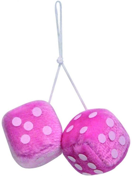 Carpoint 0510085 Fuzzy Dice - Pink