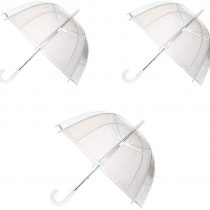 3 Pack Clear Dome See Through Umbrella, Standard