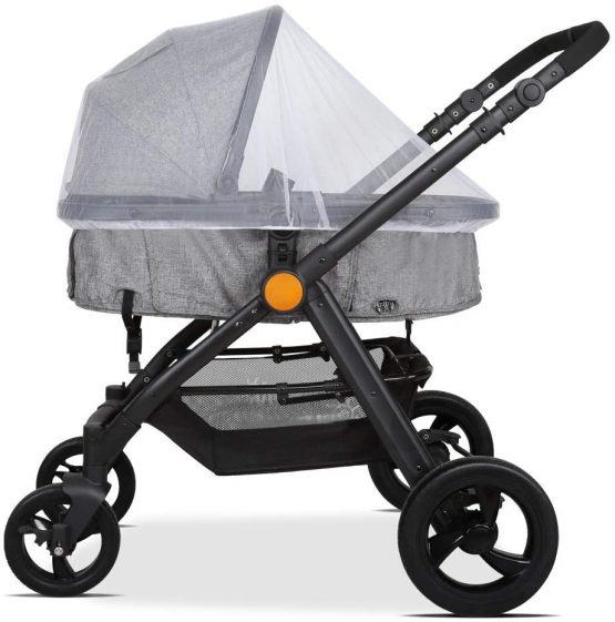LEMESO Universal Stroller Mosquito Net Protection Against Mosquitoes Insects for Prams Buggy Pushchair Strollers Carrycot Travel Cot Bassinet Cradles Cribs Insert Nets - White - Image 4