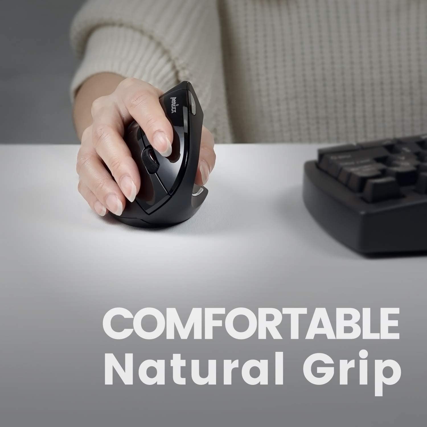 Perixx PERIMICE-713 Wireless Ergonomic Vertical Mouse - 1000/1500/2000 DPI - Right Handed - Recommended with RSI User - Image 4
