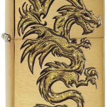 Zippo Unisex's DRAGON DESIGN Windproof Lighter, Gold Brass, regular